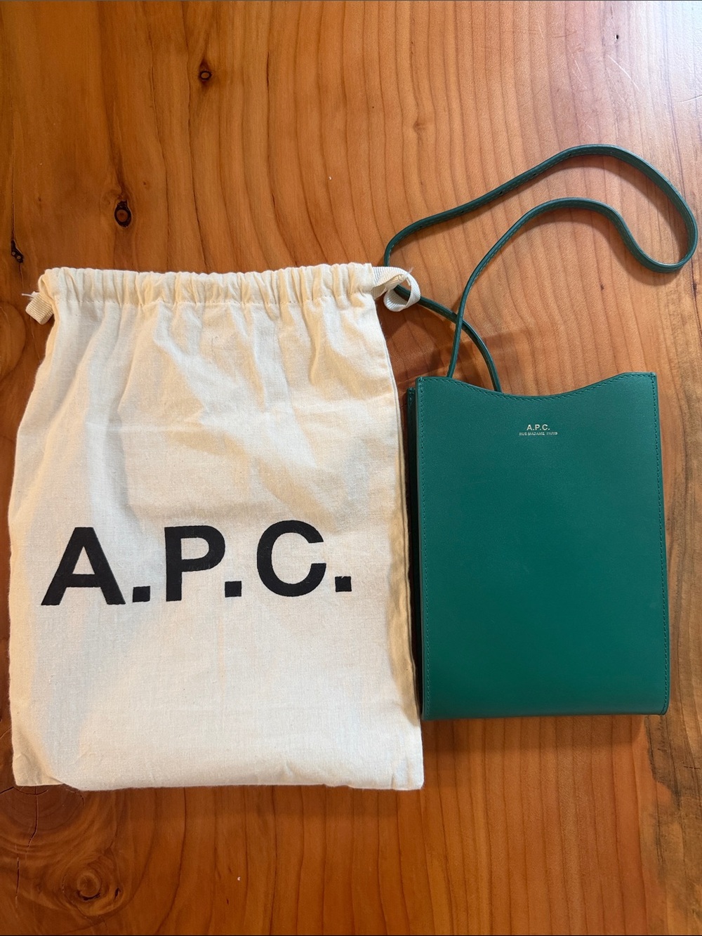 A.P.C. Green Small Crossbody Phone Bag